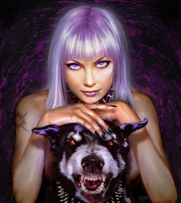 Femme et son chien...