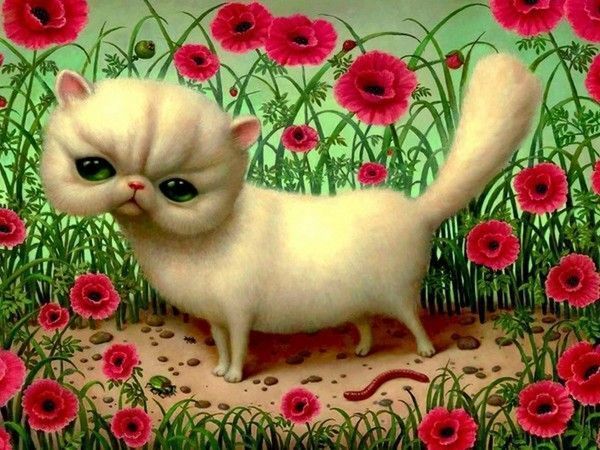 chat a fleurs..hi.hi..