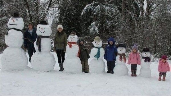 Bonhomme de neige familial..