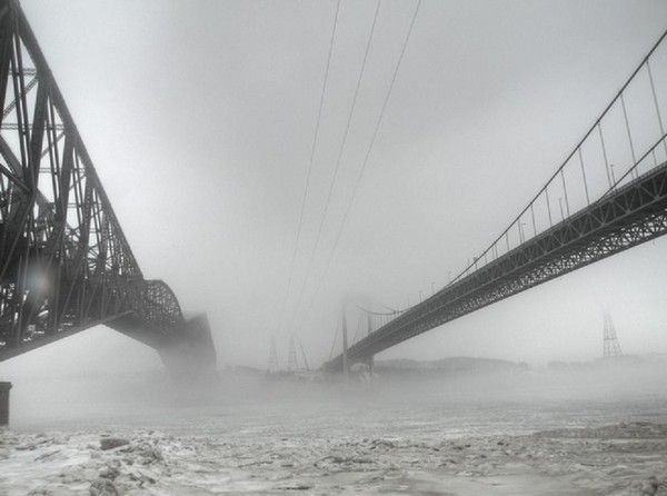 Les ponts Québec...dans la brume du matin