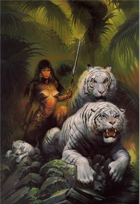 Gladiatrice....et de beau tigres blanc....