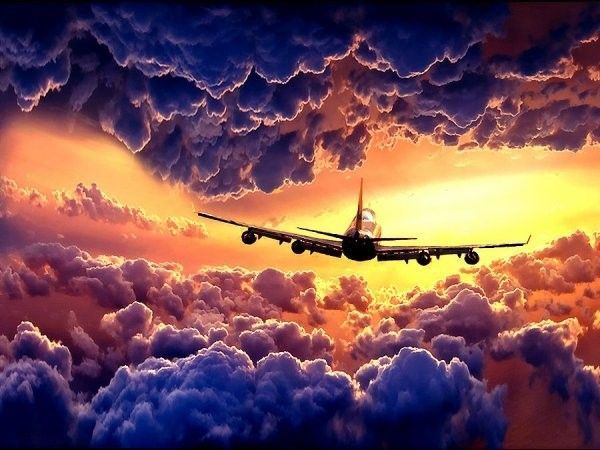 Un avion dans un beau ciel......