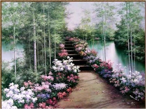 Escalier tout en fleur....