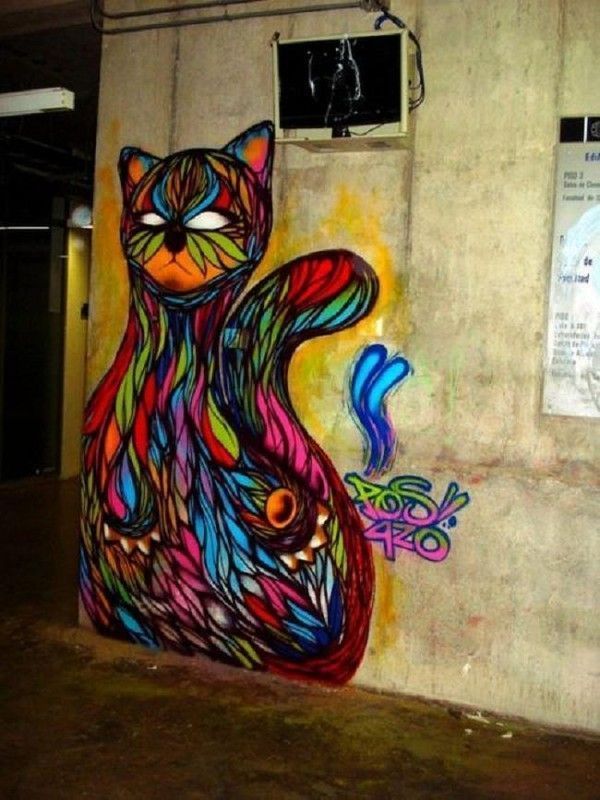Une mural en chat